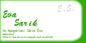 eva sarik business card